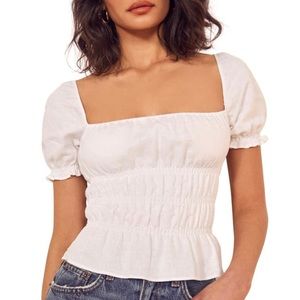 Reformation Ellie Ruffle Top